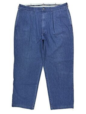 Vintage Polo Ralph Lauren Mens Andrew Pant Size 40x30 Pleated Wide Leg Denim